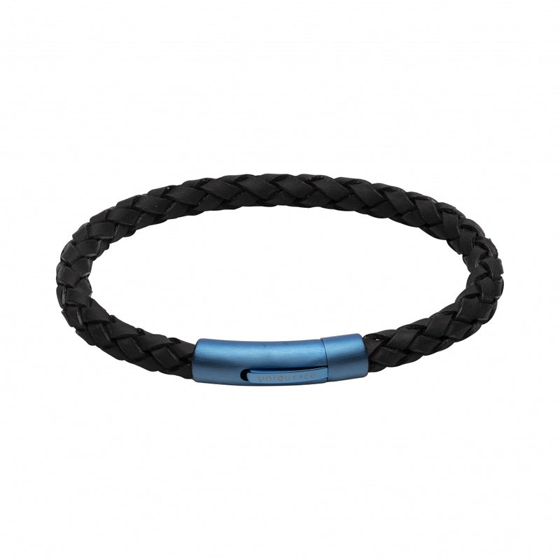 unique-black-blue-leather-bracelet-21cm-b439bl-21cm