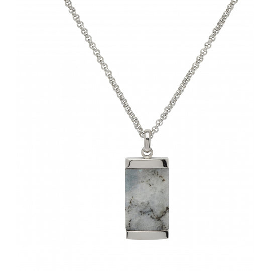 Labradorite Pendant Necklace - Stainless Steel - AN-80/50CM