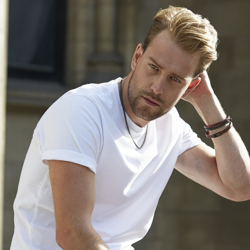 unique-leather-bracelet-black-a65bl-23cm