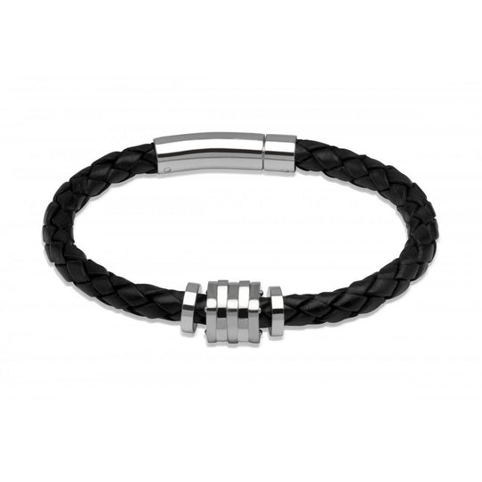 Leather Bracelet Black - B226BL/19CM