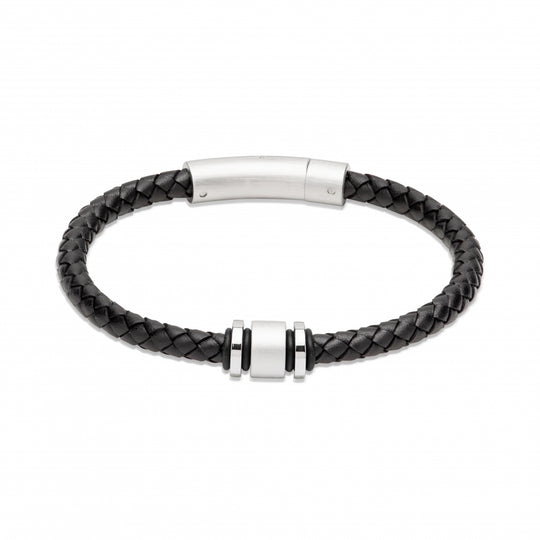 Leather Bracelet - Black -  B510BL