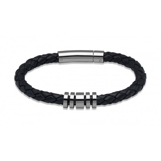 Leather Bracelet - Navy Blue - A65NV/19CM