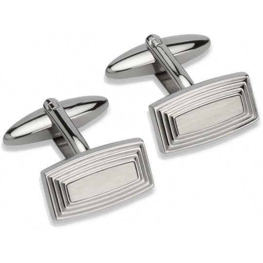 Rectangular Cufflinks - Stainless Steel - QC-162