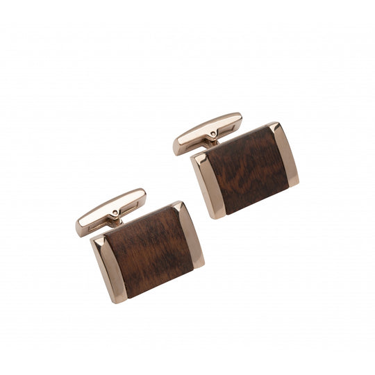 Stainless Steel & Leopardwood Cufflinks - QC-232