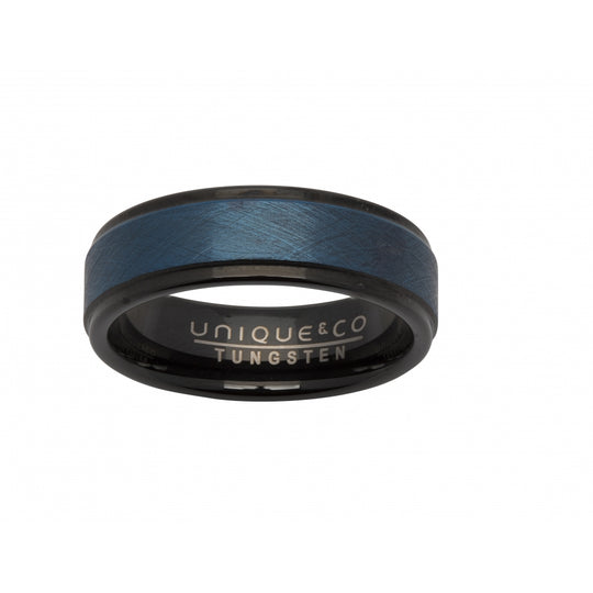 Tungsten Carbide Ring - Blue/Black - TUR-73-60