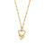 Interlocking Love Heart Necklace - Gold - GNDC1069