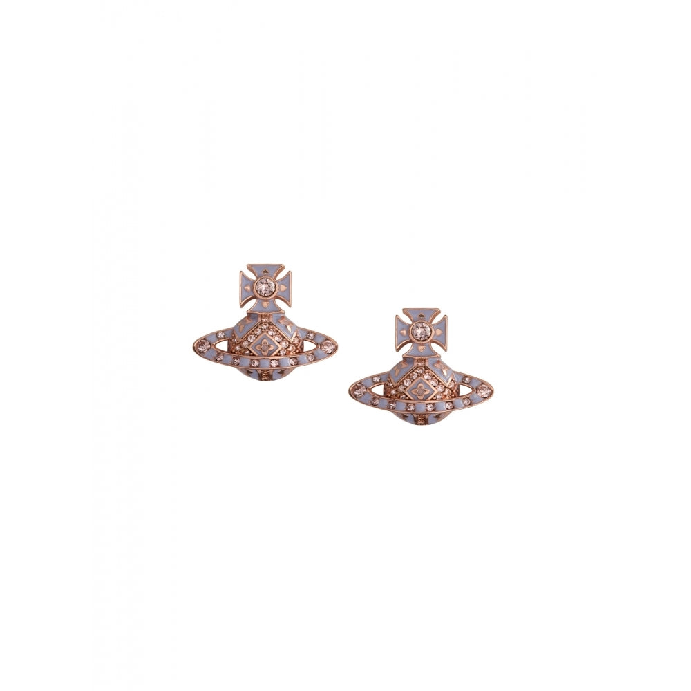 Francette Bas Relief Earrings - Rose Gold/Purple - 62010306-02G262