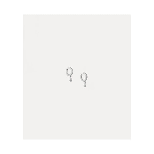 Brandita Orb Hoop Earrings - Silver - 62030062-02P102-CN