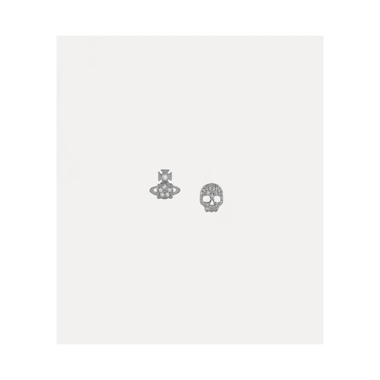 Brandita Skull & Orb Studs - Silver - 62010302-02P102-CN