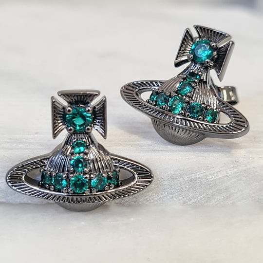 Chloris Bas Relief Earrings - Ruthenium - 62010251-02S209-SM