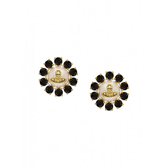 Floella Stud Earrings - Gold/Black - 6201031I-02R473-CN