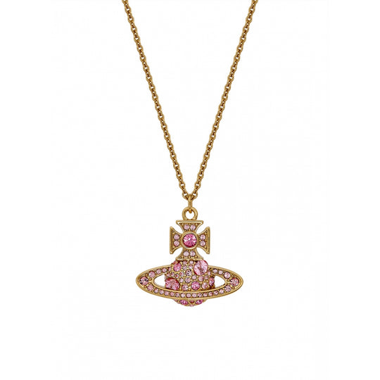 Francette Bas Relief Pendant - Gold/Pink - 63020372-02R448-CN