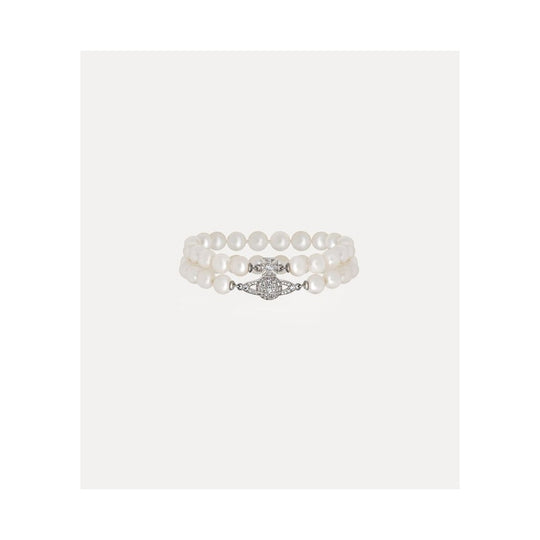 Graziella 2 Row Pearl Bracelet - Silver - 6103006A-02P132-IM-W1