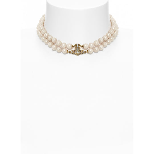 Graziella Pearl Choker Necklace - Gold - 63030025-02R143-CM-W1