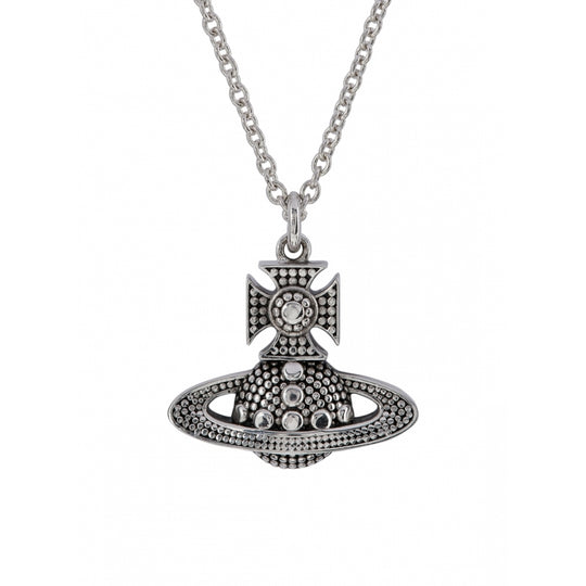 Man. Salomon Bas Relief Pendant - Antique Silver - 63020384-02P017-IM
