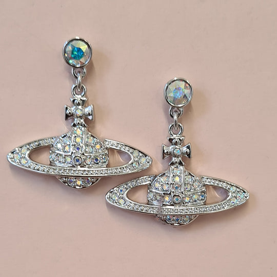Mini Bas Relief Drop Earrings - Silver - 62020025-02W386-CN