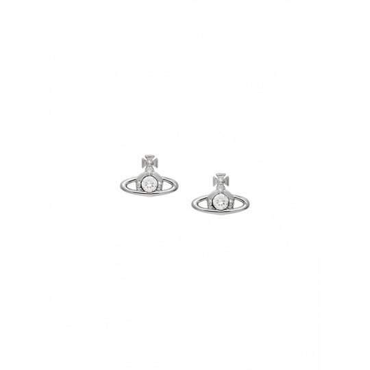 Nano Solitaire Stud Earrings - Silver - 62010037-02P116-CN