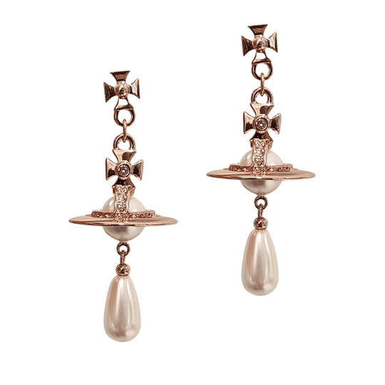 Pearl Drop Earrings - Rose Gold - 62020034-02G125-CN