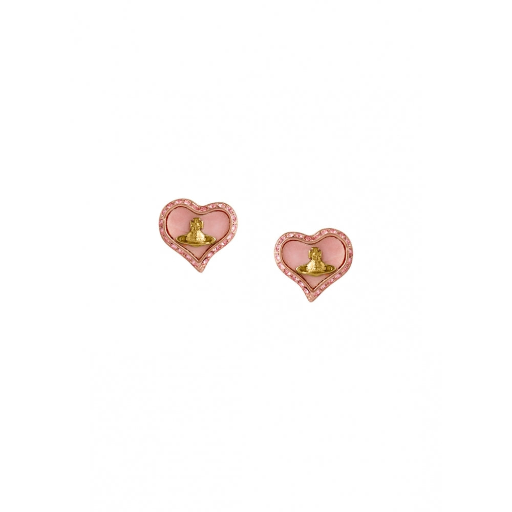 Vivienne westwood pink store heart earrings