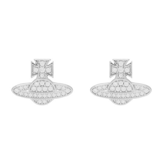 Romina Pave Orb Earrings - Silver - 62010143-W106-SM