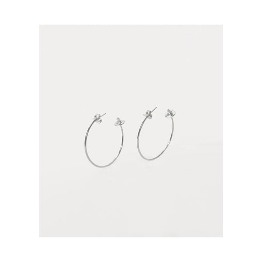 Rosemary Hoop Earrings - Silver/Rhodium - 62030020-W004-IM