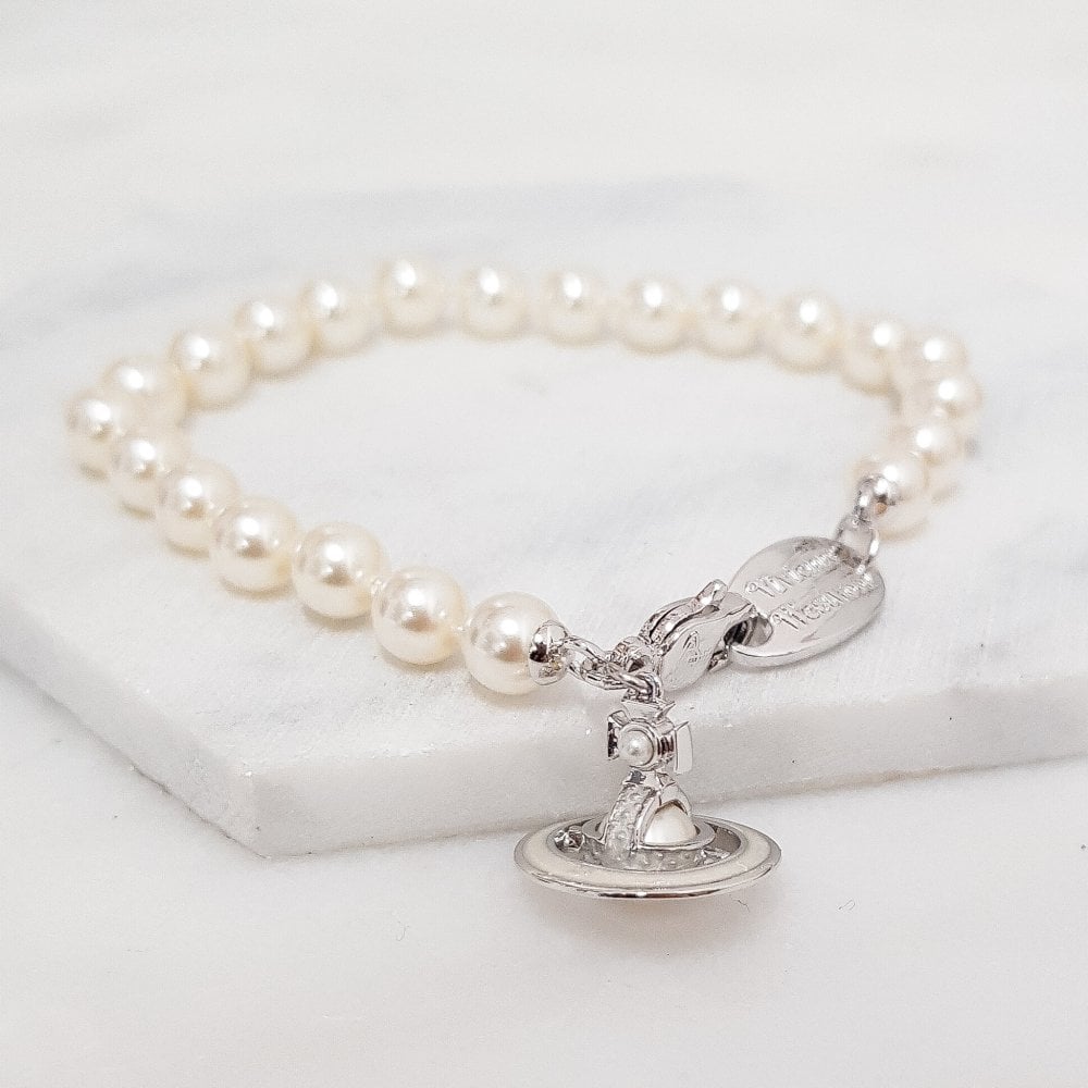 Simonetta Pearl Bracelet - Cream & Silver - 61020176-02W360-CN