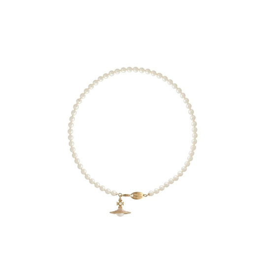 Simonetta Pearl Necklace - Gold/White - 63010085-02R125-CN