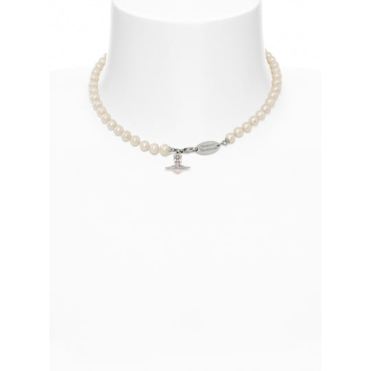 Simonetta Pearl Necklace - Silver/Pink - 63010085-02P200-CN