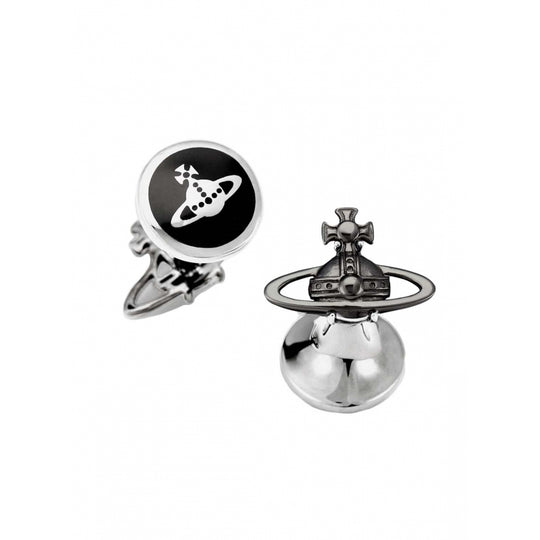 Suzon Orb Cufflinks - Silver/Black - 65030004-02S010-SM