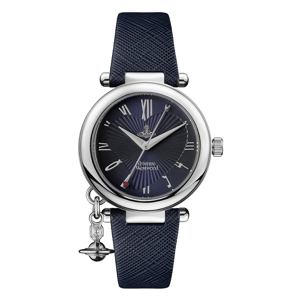 Orb Heart Watch - Silver & Dark Blue - VV006SLDBL – Sarah Layton